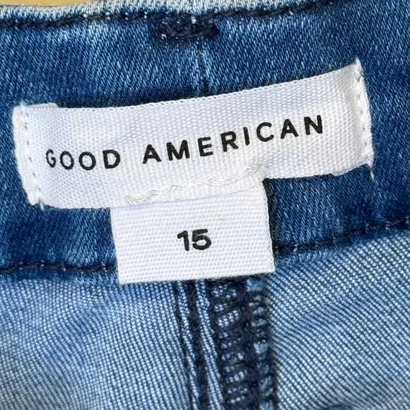 Good American Anthro Good Waist Raw Step Hem High Waisted Stretchy Skinny Jeans - Picture 10 of 14